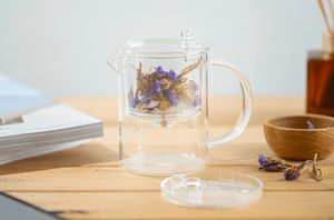 2 in 1 Glass tea pot with removable infuser - Walled